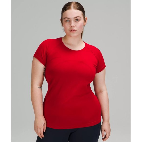 lululemon athletica Tops - Lululemon Swiftly Tech Short Sleeve Shirt 2.0 in Dark Red
